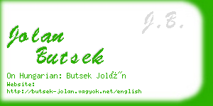 jolan butsek business card